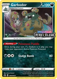 Garbodor card from SWSH Black Star Promos, number SWSH025/307