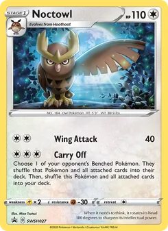 Noctowl card from SWSH Black Star Promos, number SWSH027/307
