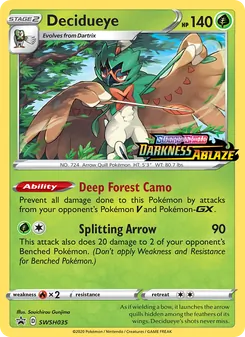 Decidueye card from SWSH Black Star Promos, number SWSH035/307