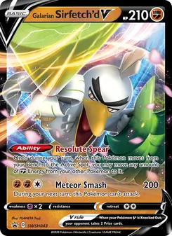 Galarian Sirfetch'd V card from SWSH Black Star Promos, number SWSH043/307