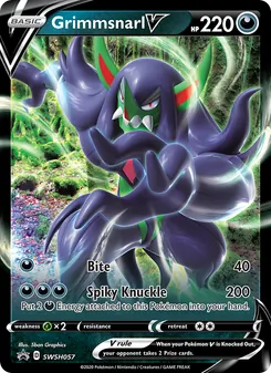 Grimmsnarl V card from SWSH Black Star Promos, number SWSH057/307