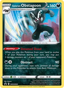 Galarian Obstagoon card from SWSH Black Star Promos, number SWSH059/307