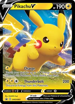 Pikachu V card from SWSH Black Star Promos, number SWSH061/307