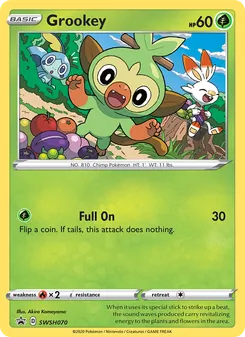 Grookey card from SWSH Black Star Promos, number SWSH070/307