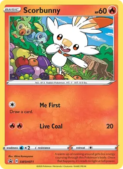 Scorbunny card from SWSH Black Star Promos, number SWSH071/307