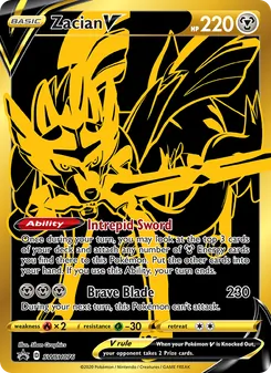 Zacian V card from SWSH Black Star Promos, number SWSH076/307