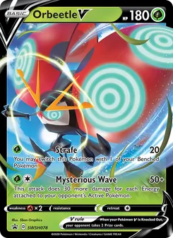 Orbeetle V card from SWSH Black Star Promos, number SWSH078/307