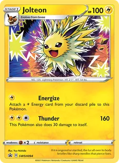 Jolteon card from SWSH Black Star Promos, number SWSH094/307