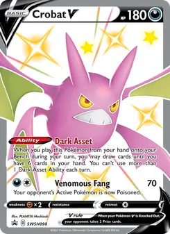 Crobat V card from SWSH Black Star Promos, number SWSH098/307