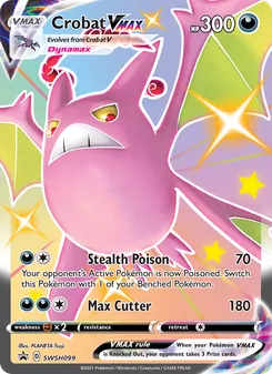 Crobat VMAX card from SWSH Black Star Promos, number SWSH099/307
