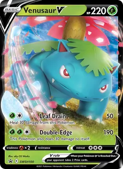 Venusaur V card from SWSH Black Star Promos, number SWSH100/307