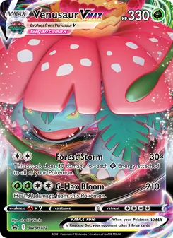 Venusaur VMAX card from SWSH Black Star Promos, number SWSH102/307