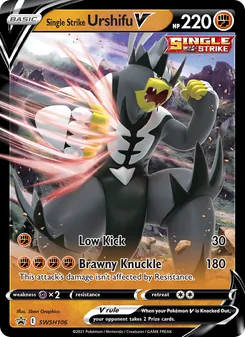 Single Strike Urshifu V card from SWSH Black Star Promos, number SWSH106/307