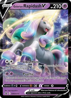 Galarian Rapidash V card from SWSH Black Star Promos, number SWSH111/307