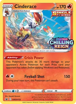 Cinderace card from SWSH Black Star Promos, number SWSH112/307