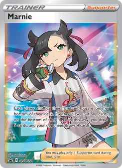 Marnie card from SWSH Black Star Promos, number SWSH121/307