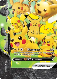Pikachu V-UNION card from SWSH Black Star Promos, number SWSH141/307