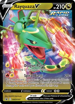Rayquaza V card from SWSH Black Star Promos, number SWSH147/307