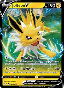 Jolteon V card from SWSH Black Star Promos, number SWSH151/307