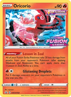 Oricorio card from SWSH Black Star Promos, number SWSH168/307