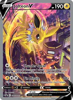 Jolteon V card from SWSH Black Star Promos, number SWSH183/307