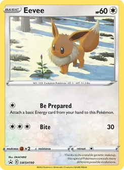 Eevee card from SWSH Black Star Promos, number SWSH190/307