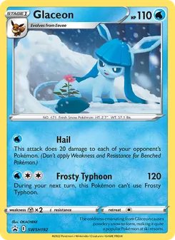 Glaceon card from SWSH Black Star Promos, number SWSH192/307