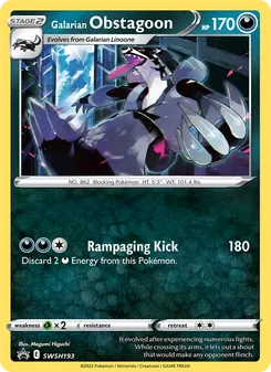 Galarian Obstagoon card from SWSH Black Star Promos, number SWSH193/307