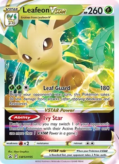 Leafeon VSTAR card from SWSH Black Star Promos, number SWSH195/307