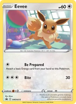 Eevee card from SWSH Black Star Promos, number SWSH212/307