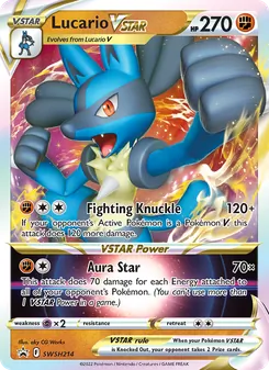 Lucario VSTAR card from SWSH Black Star Promos, number SWSH214/307