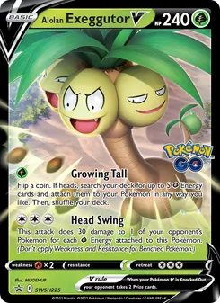 Alolan Exeggutor V card from SWSH Black Star Promos, number SWSH225/307