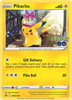 Pikachu card from SWSH Black Star Promos, number SWSH234/307