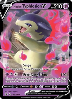 Hisuian Typhlosion V card from SWSH Black Star Promos, number SWSH237/307