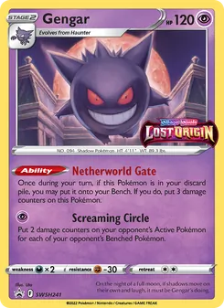 Gengar card from SWSH Black Star Promos, number SWSH241/307