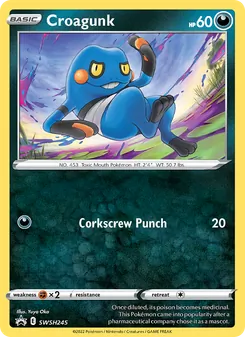 Croagunk card from SWSH Black Star Promos, number SWSH245/307