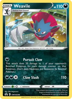 Weavile card from SWSH Black Star Promos, number SWSH246/307