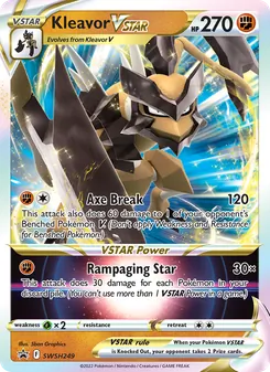 Kleavor VSTAR card from SWSH Black Star Promos, number SWSH249/307