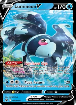 Lumineon V card from SWSH Black Star Promos, number SWSH250/307