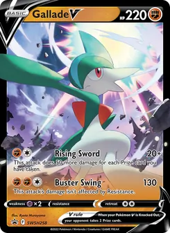 Gallade V card from SWSH Black Star Promos, number SWSH258/307
