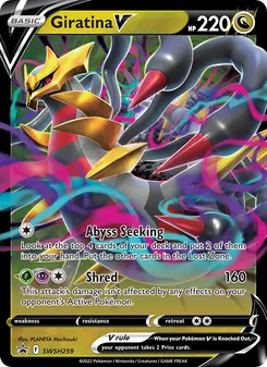 Giratina V card from SWSH Black Star Promos, number SWSH259/307