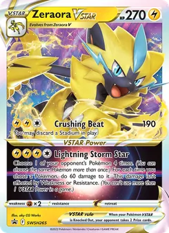 Zeraora VSTAR card from SWSH Black Star Promos, number SWSH265/307