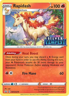 Rapidash card from SWSH Black Star Promos, number SWSH270/307