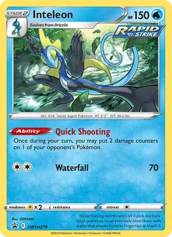 Inteleon card from SWSH Black Star Promos, number SWSH279/307