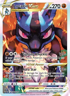 Lucario VSTAR card from SWSH Black Star Promos, number SWSH291/307