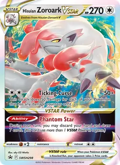 Hisuian Zoroark VSTAR card from SWSH Black Star Promos, number SWSH298/307