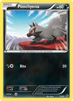 Poochyena card from Kalos Starter Set, number 16/39
