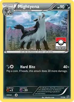 Mightyena card from Kalos Starter Set, number 17/39