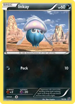 Inkay card from Kalos Starter Set, number 18/39