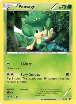 Pansage card from Kalos Starter Set, number 2/39